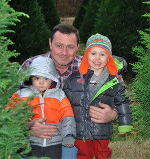 The Vandiver Family posing in the Christmas Tree fields at New Castle Christmas Tree Farm near Forrest City, Arkansas.